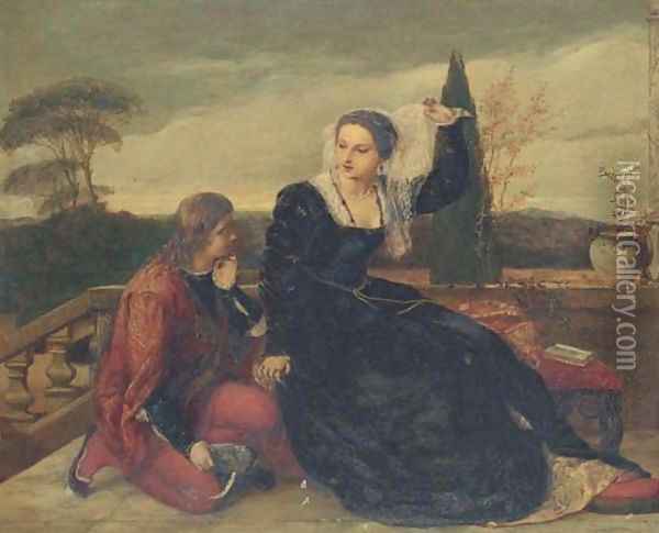 Olivia and Viola Oil Painting - James Clarke Hook