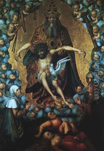 The Trinity Oil Painting - Lucas The Elder Cranach