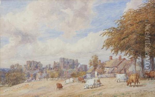 A View Of Kenilworth Castle Oil Painting - Thomas Baker Of Leamington