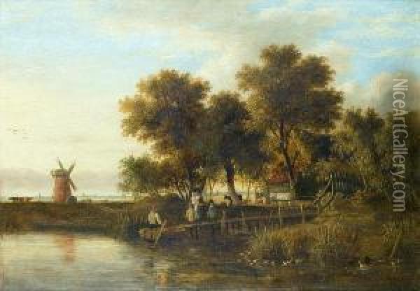 The Ferry Oil Painting - Samuel David Colkett