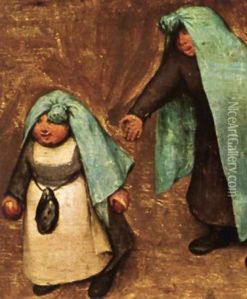 Children's Games (detail) 7 Oil Painting - Pieter the Elder Bruegel