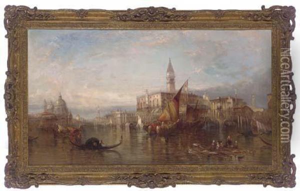 The Doge's Palace From The Grand Canal, Venice Oil Painting - Alfred Pollentine