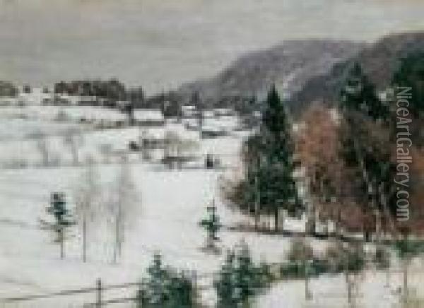 Winter Im Bergischen Land. 
Signiert Unten Rechts: Heinrich Hermanns. Ol Auf Leinwand. H 34; B 48 
Cm. Oil Painting - Heinrich Hermanns