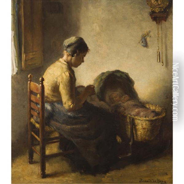 Maternal Cares Oil Painting - Bernard de Hoog