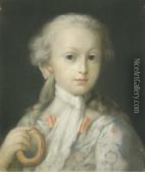 Ritratto Di Bambino, A Mezzo Busto, Con Ciambella Oil Painting - Rosalba Carriera
