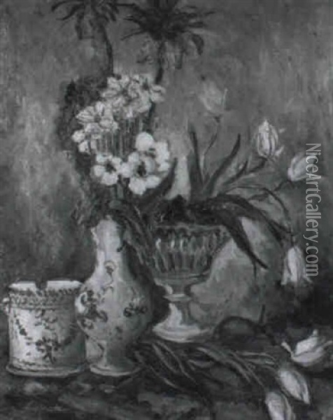A Still Life With Flowers Oil Painting - Pierre Laprade