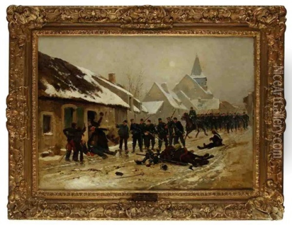 En Reconnaissance Oil Painting - Edouard Jean Baptiste Detaille