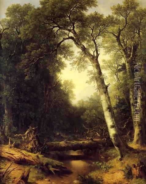 A Creek in the Woods Oil Painting - Asher Brown Durand
