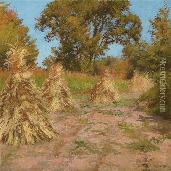 Hayfield, Autumn Oil Painting - Leon Foster Jones