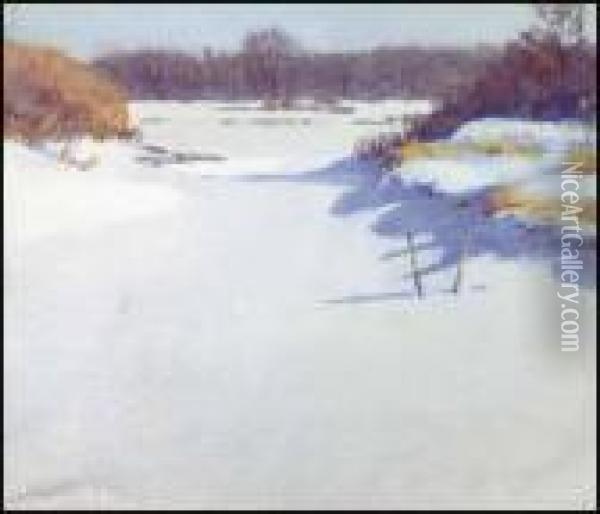 Winter, Manitoba Oil Painting - Joseph Walter West