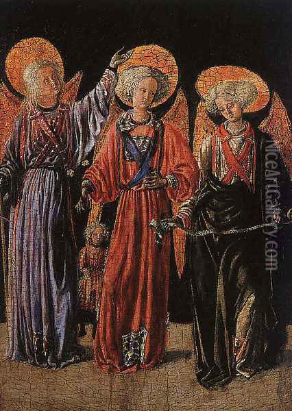 The Archangels with the Young Tobias 1440 Oil Painting - Master of Pratovecchio