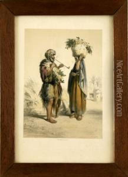 Agyptisches Bauernpaar Oil Painting - Adolphe Mouilleron