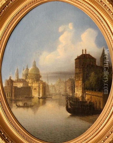 Grand Canal Venice Oil Painting - Johann Wilhelm Jankowski