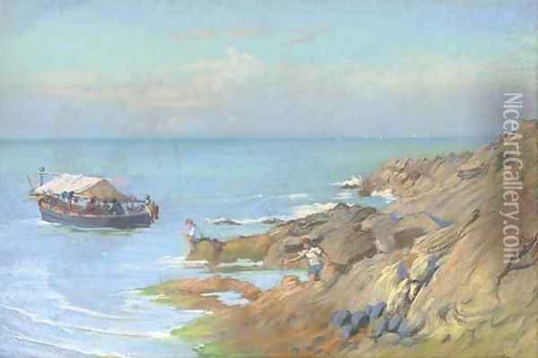 Fishing on the Italian coast Oil Painting - Edoardo Gioja