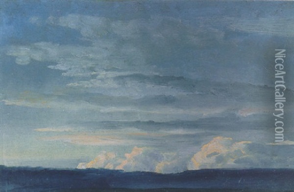 Wolken Oil Painting - Johan Christian Dahl