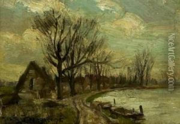 Haus Am Kanal Oil Painting - Joseph Van De Wall Perne