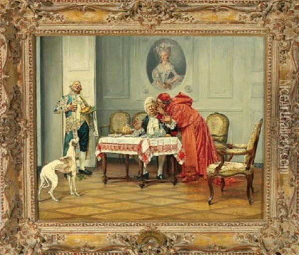The Gourmet Oil Painting - Francois Brunery