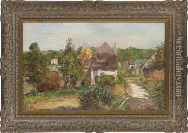 A Path Through The Village Oil Painting - Frederic Samuel Cordey