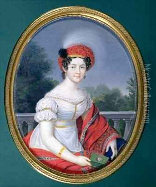 Catherine Paulovna Grand Duchess of Russia Queen of Wurttemberg 1788-1819 Oil Painting - Friedrich Fleischmann