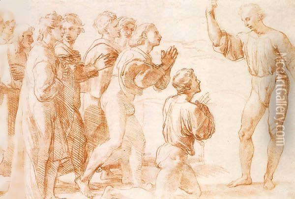 Compositional Study for Handing-over the Keys Oil Painting - Raphael