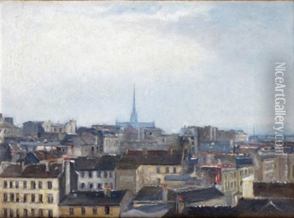 Vue De La Ville De Caen Oil Painting - Stanislas Lepine