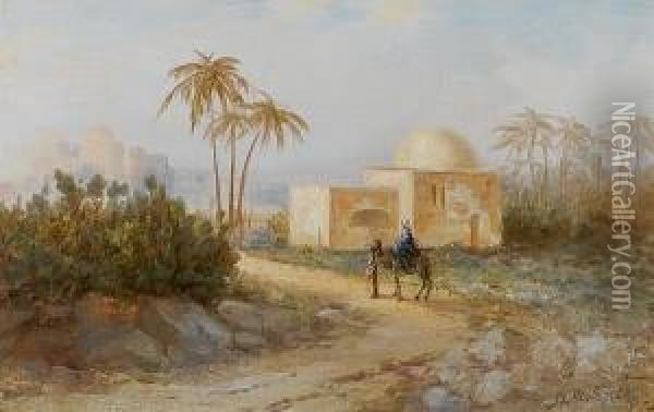 Rachel's Tomb, Bethleham Oil Painting - Samuel Lawson Booth
