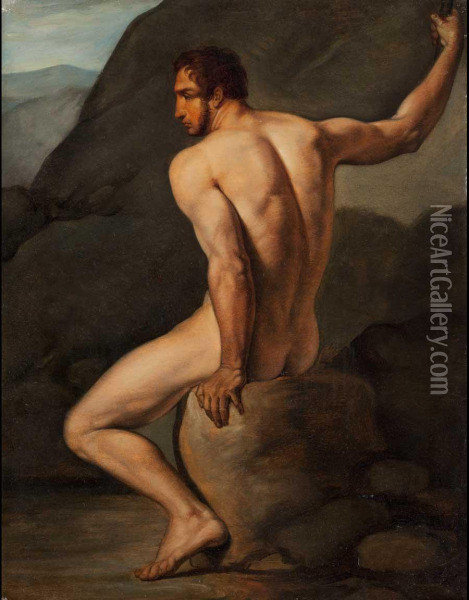 Nudo Maschile Oil Painting - Pietro Benvenuti