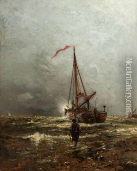Coast Of Holland Oil Painting - Arthur Quartley