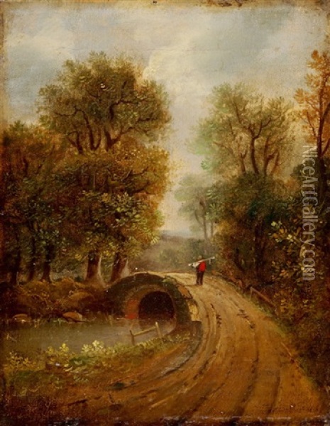 Wanderer Auf Einer Brucke Oil Painting - John Constable