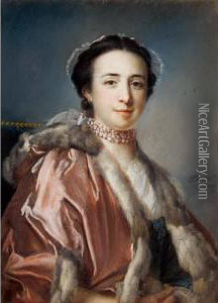 Portrait Of Mericas Da Silver, Mrs Joseph Gulston Oil Painting - Francis Coates Jones