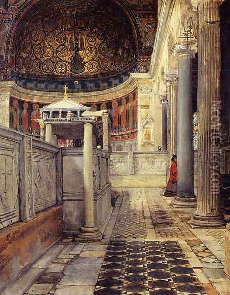 Interior Of The Church Of San Clemente Rome Oil Painting - Sir Lawrence Alma-Tadema