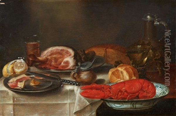 Still Life With Lobster Oil Painting - Alexander Adriaenssen the Elder