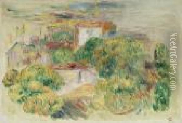 Paysage Pres De Louveciennes Oil Painting - Pierre Auguste Renoir