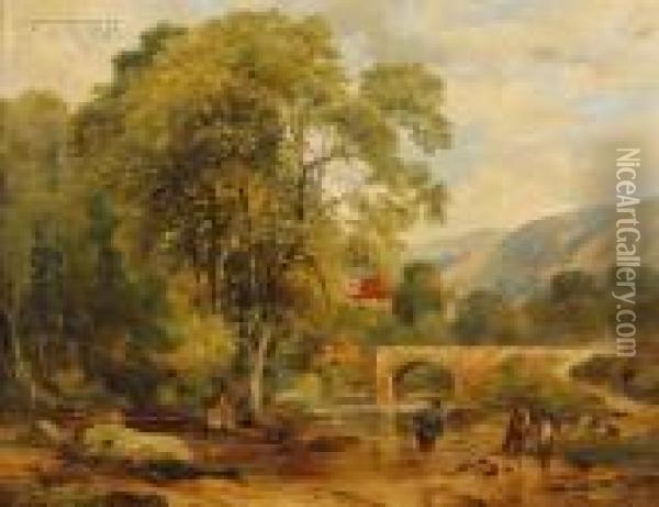 Naperly Bridge, Yorkshire Oil Painting - Frederick Richard Lee