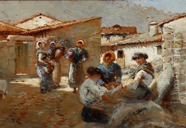 Vista Rural Oil Painting - Tomas Campuzano Y Aguirre