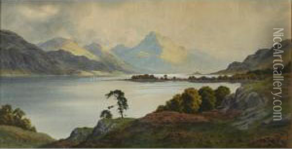 Loch Maree & Ben Slioch Oil Painting - Edward Horace Thompson