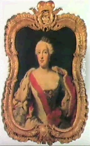 Bildnis Der Maria Amalia Oil Painting - George de Marees