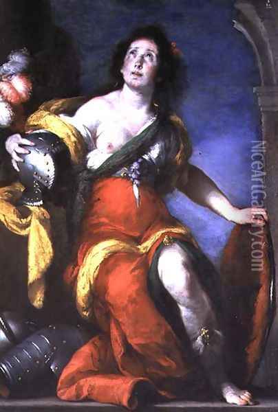 Minerva Oil Painting - Bernardo Strozzi