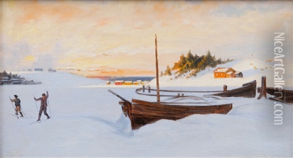 Lovely Winterday, Haikko Oil Painting - Johan Knutson