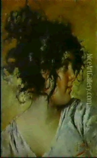 Giovane Napoletana Oil Painting - Vincenzo Irolli