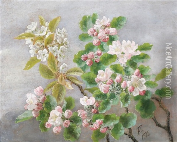An Apple Bough Laden With Blossom Oil Painting - Anthonie Eleonore (Anthonore) Christensen