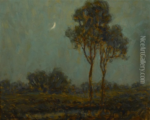 Evening Moonlight Oil Painting - Granville S. Redmond