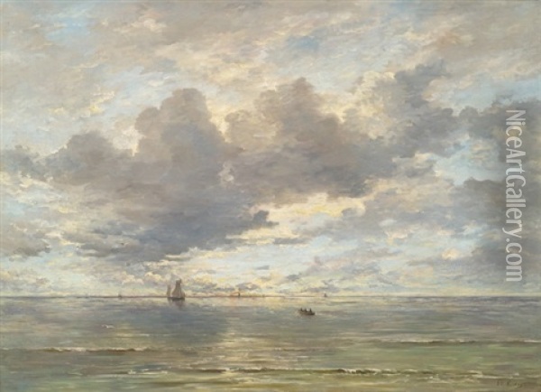 Sonnenuntergang Auf See (soir D'ete) Oil Painting - Hendrik Willem Mesdag