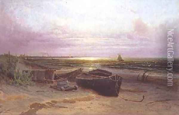 Beach at Narva Bay 1890 Oil Painting - Arseniy Ivanovich Meshchersky