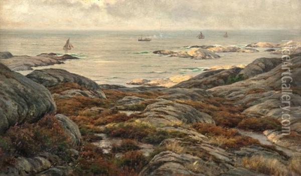 Coastal View Oil Painting - Berndt Adolf Lindholm