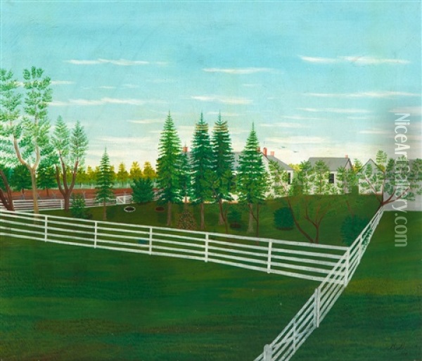 Farm Scene Oil Painting - Henry Dousa