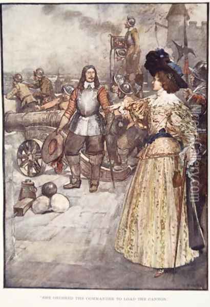 She Ordered the Commander to Load the Cannon, from The Story of France, by Mary MacGregor, 1920 Oil Painting - William Rainey