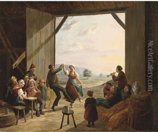 The Barn Dance Oil Painting - Constantinus-Fidelio Coene