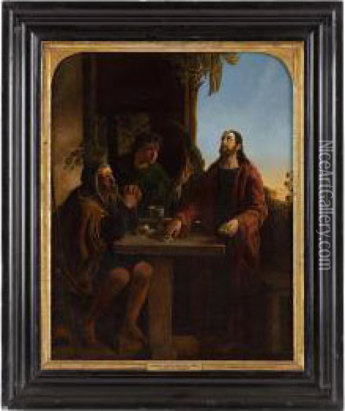 Christ At Emmaus Oil Painting - James Smetham