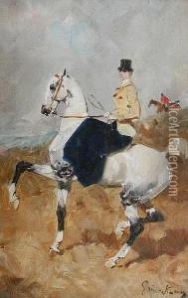 On The Chase Oil Painting - Rene Pierre Princeteau